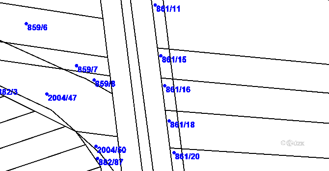 Parcela st. 861/16 v KÚ Mistřín, Katastrální mapa