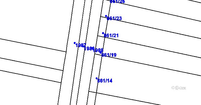 Parcela st. 861/19 v KÚ Mistřín, Katastrální mapa