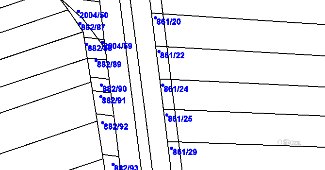 Parcela st. 861/24 v KÚ Mistřín, Katastrální mapa