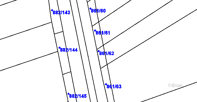 Parcela st. 861/62 v KÚ Mistřín, Katastrální mapa