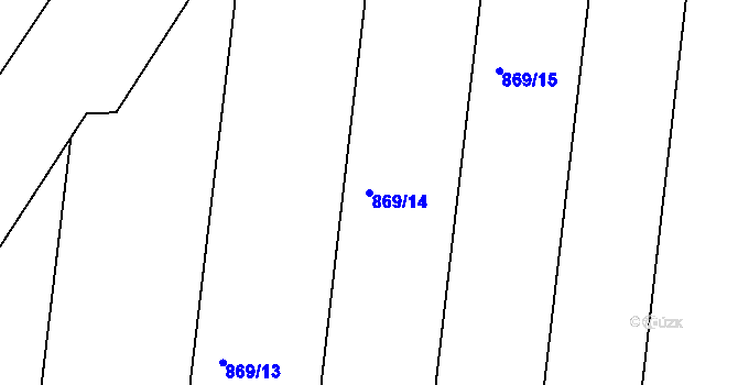 Parcela st. 869/14 v KÚ Mistřín, Katastrální mapa