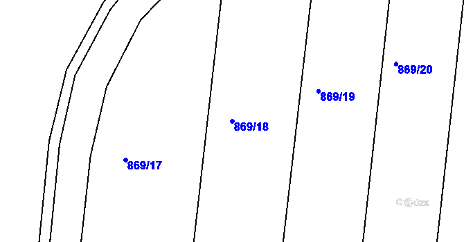 Parcela st. 869/18 v KÚ Mistřín, Katastrální mapa