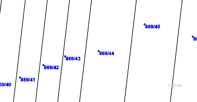 Parcela st. 869/44 v KÚ Mistřín, Katastrální mapa