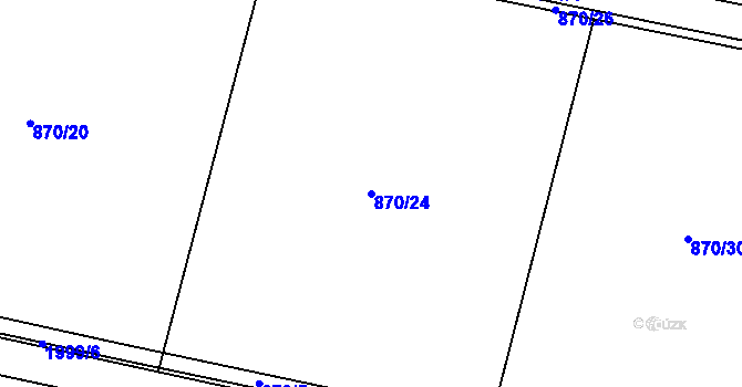 Parcela st. 870/24 v KÚ Mistřín, Katastrální mapa