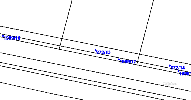 Parcela st. 872/13 v KÚ Mistřín, Katastrální mapa