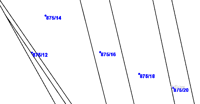 Parcela st. 875/16 v KÚ Mistřín, Katastrální mapa