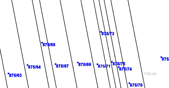 Parcela st. 875/70 v KÚ Mistřín, Katastrální mapa