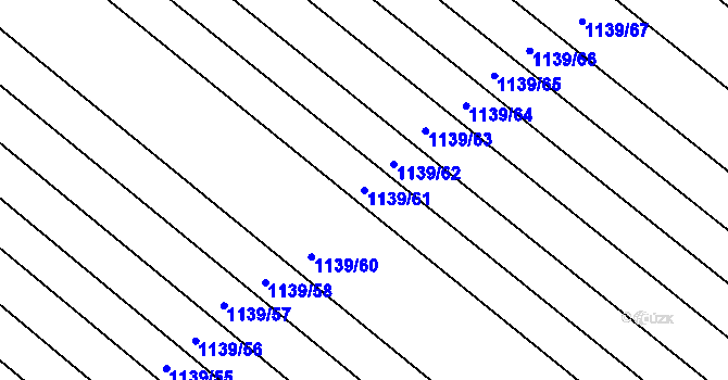 Parcela st. 1139/61 v KÚ Mistřín, Katastrální mapa