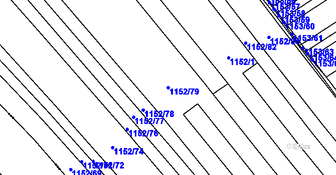 Parcela st. 1152/79 v KÚ Mistřín, Katastrální mapa