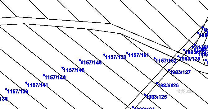 Parcela st. 1157/150 v KÚ Mistřín, Katastrální mapa