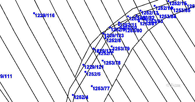 Parcela st. 1252/7 v KÚ Mistřín, Katastrální mapa