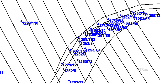 Parcela st. 1252/8 v KÚ Mistřín, Katastrální mapa