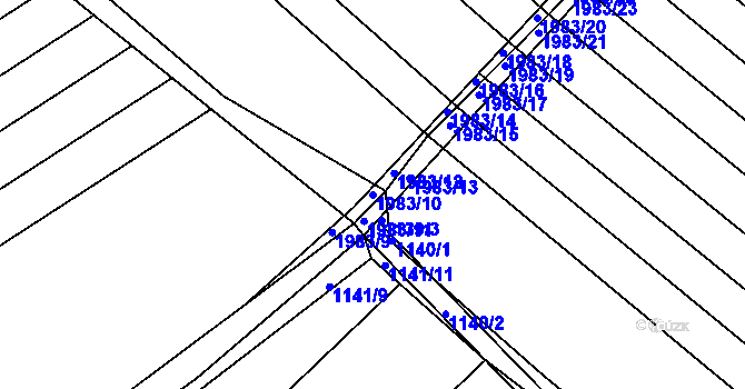 Parcela st. 1983/10 v KÚ Mistřín, Katastrální mapa