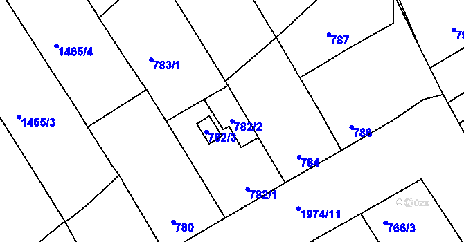 Parcela st. 782/2 v KÚ Mistřín, Katastrální mapa