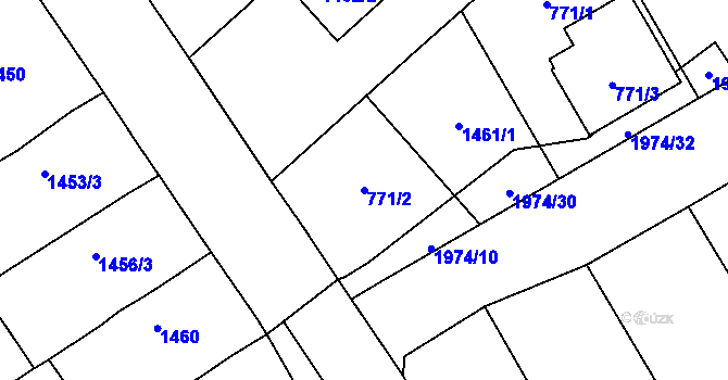 Parcela st. 771/2 v KÚ Mistřín, Katastrální mapa
