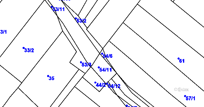 Parcela st. 54/6 v KÚ Svatobořice, Katastrální mapa