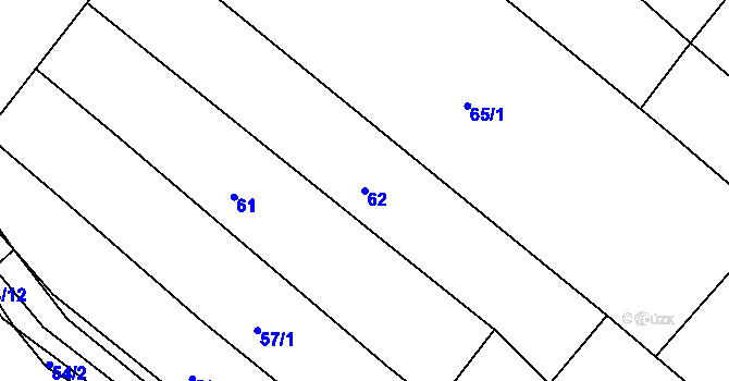 Parcela st. 62 v KÚ Svatobořice, Katastrální mapa