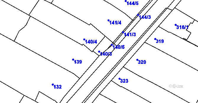 Parcela st. 140/3 v KÚ Svatobořice, Katastrální mapa