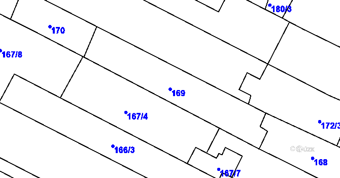 Parcela st. 169 v KÚ Svatobořice, Katastrální mapa