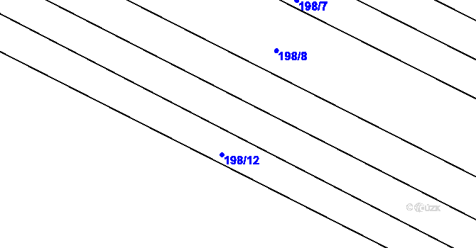 Parcela st. 198/11 v KÚ Svatobořice, Katastrální mapa