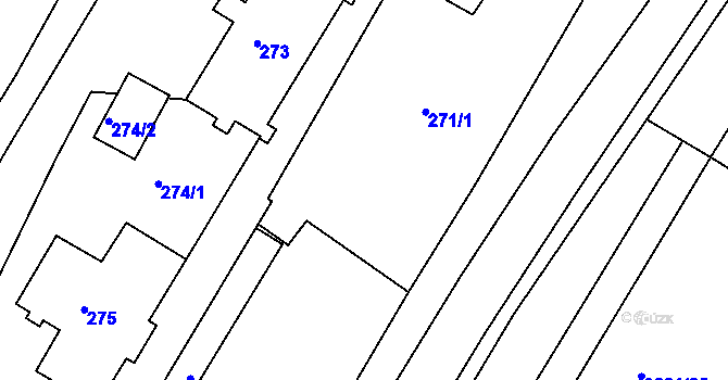 Parcela st. 271 v KÚ Svatobořice, Katastrální mapa