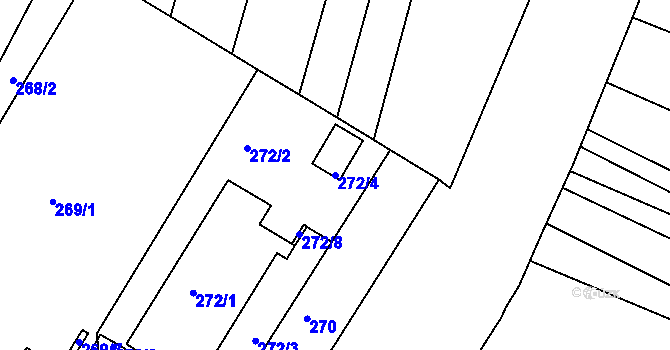 Parcela st. 272/4 v KÚ Svatobořice, Katastrální mapa