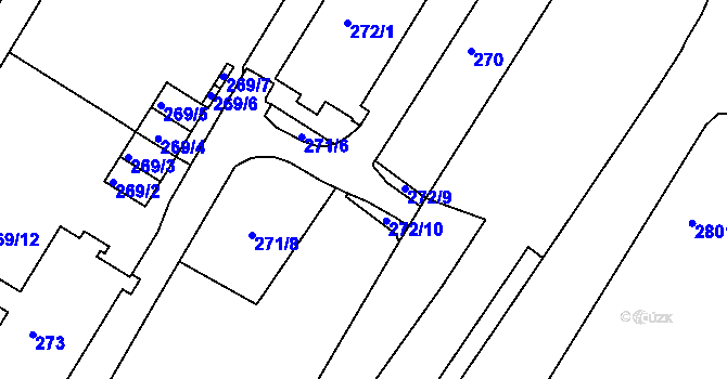 Parcela st. 272/5 v KÚ Svatobořice, Katastrální mapa