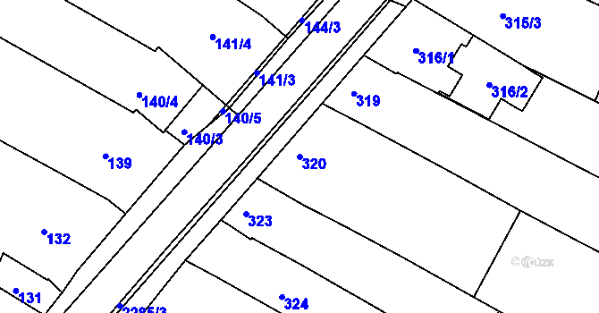 Parcela st. 320 v KÚ Svatobořice, Katastrální mapa