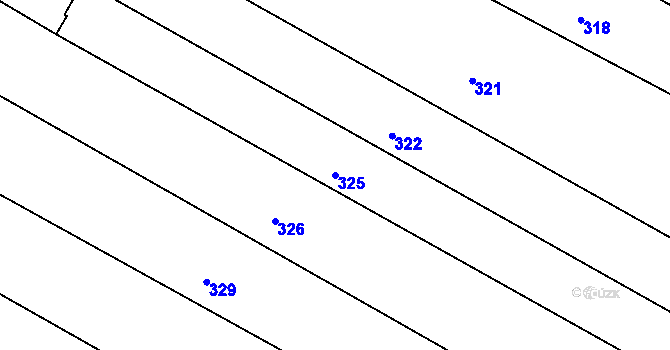 Parcela st. 325 v KÚ Svatobořice, Katastrální mapa