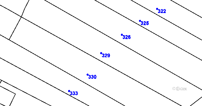 Parcela st. 329 v KÚ Svatobořice, Katastrální mapa