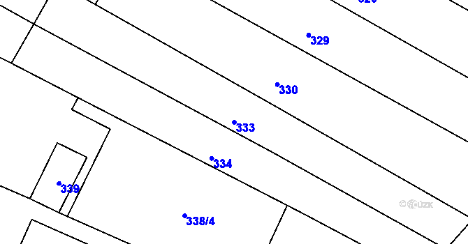 Parcela st. 333 v KÚ Svatobořice, Katastrální mapa