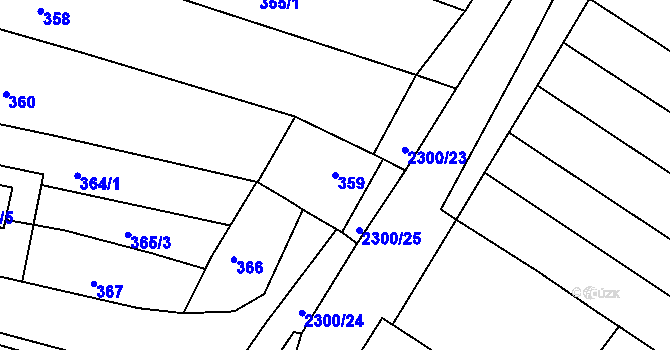 Parcela st. 359 v KÚ Svatobořice, Katastrální mapa