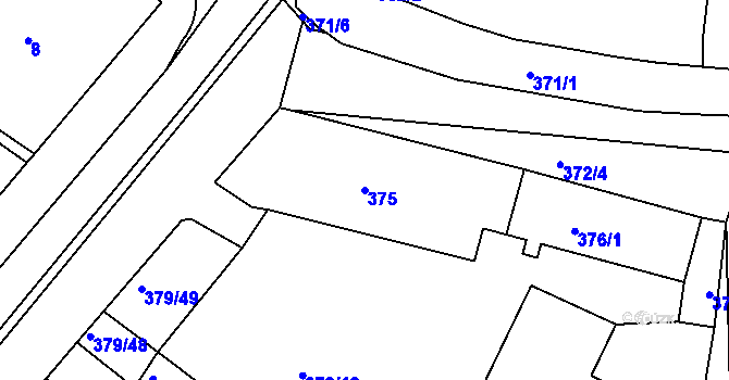 Parcela st. 375 v KÚ Svatobořice, Katastrální mapa