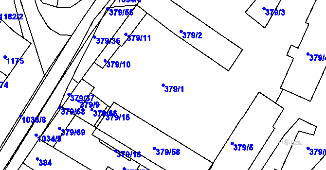 Parcela st. 379/1 v KÚ Svatobořice, Katastrální mapa