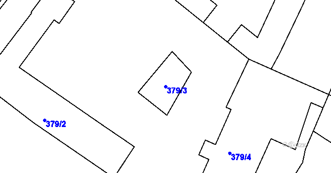 Parcela st. 379/3 v KÚ Svatobořice, Katastrální mapa