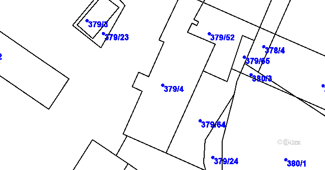Parcela st. 379/4 v KÚ Svatobořice, Katastrální mapa