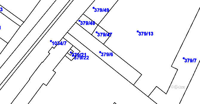 Parcela st. 379/6 v KÚ Svatobořice, Katastrální mapa