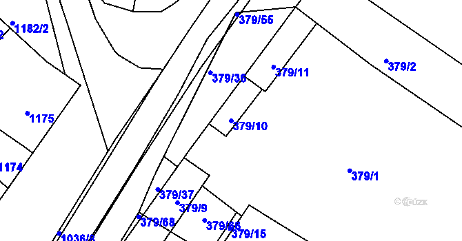 Parcela st. 379/10 v KÚ Svatobořice, Katastrální mapa