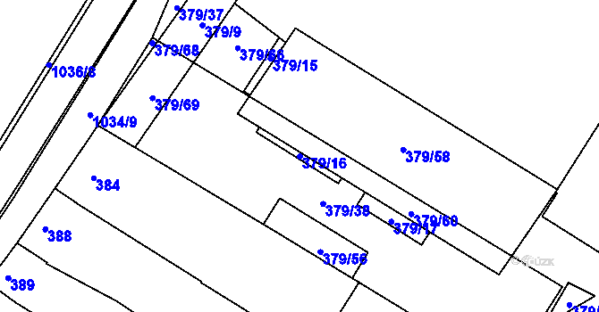Parcela st. 379/16 v KÚ Svatobořice, Katastrální mapa