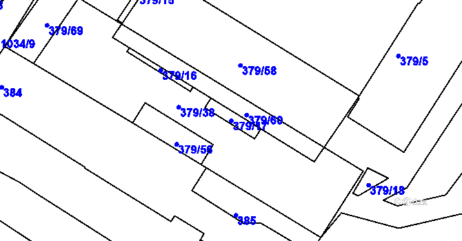 Parcela st. 379/17 v KÚ Svatobořice, Katastrální mapa