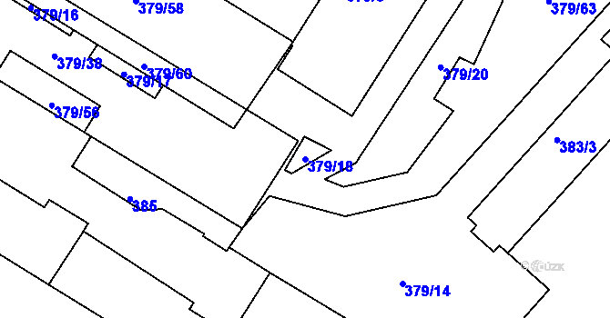 Parcela st. 379/18 v KÚ Svatobořice, Katastrální mapa