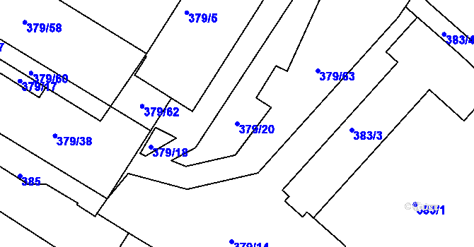 Parcela st. 379/20 v KÚ Svatobořice, Katastrální mapa