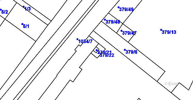 Parcela st. 379/21 v KÚ Svatobořice, Katastrální mapa