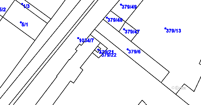 Parcela st. 379/22 v KÚ Svatobořice, Katastrální mapa