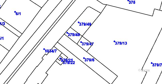 Parcela st. 379/47 v KÚ Svatobořice, Katastrální mapa