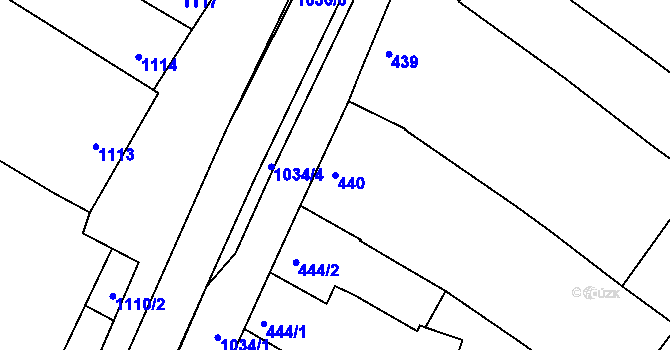Parcela st. 440 v KÚ Svatobořice, Katastrální mapa