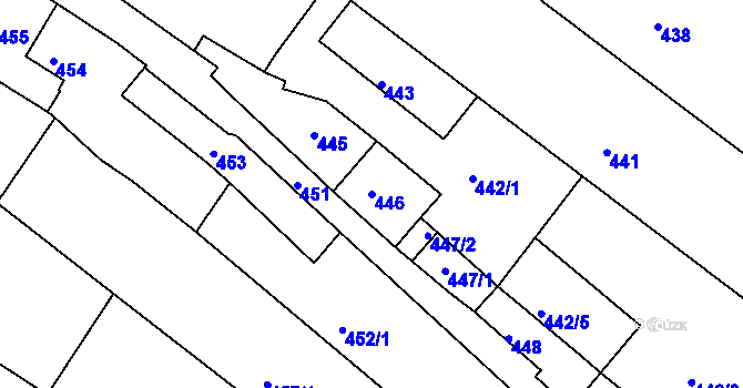 Parcela st. 446 v KÚ Svatobořice, Katastrální mapa