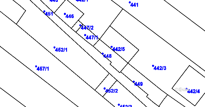 Parcela st. 448 v KÚ Svatobořice, Katastrální mapa