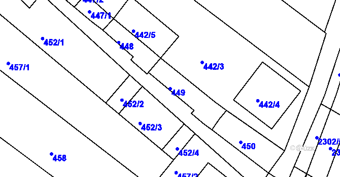 Parcela st. 449 v KÚ Svatobořice, Katastrální mapa