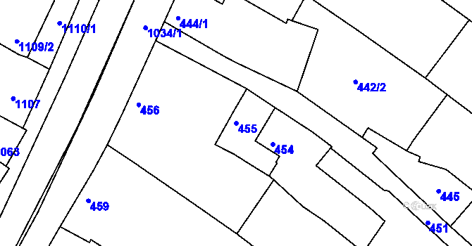 Parcela st. 455 v KÚ Svatobořice, Katastrální mapa